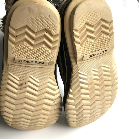 Sorel Joan of Arctic Black Suede Winter Boots Faux Fur Trim Tall Lace Up Boot - Picture 8 of 11